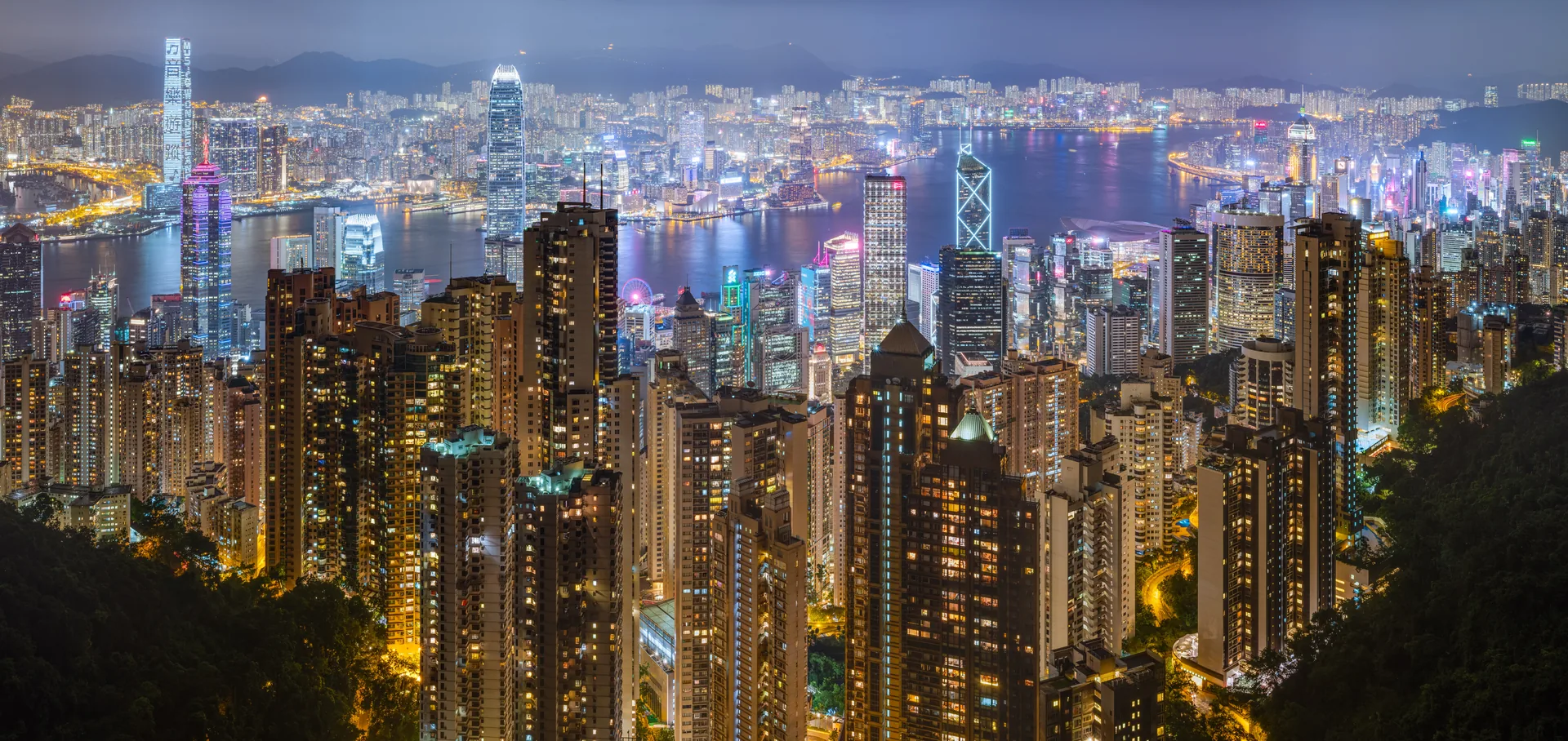 Hong Kong's skyline across Victoria Harbour