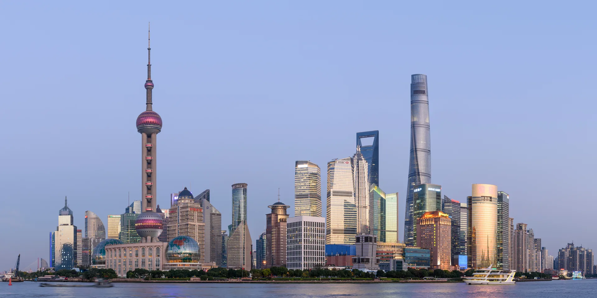 Shanghai's Pudong skyline beside the Huangpu River